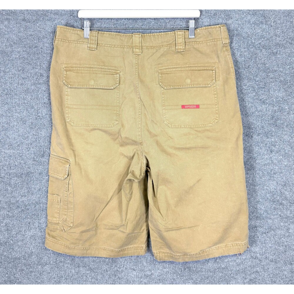 U.S. Expedition Men's Cargo Shorts Size 38 Khaki Tan Flat Front Hiking Utility